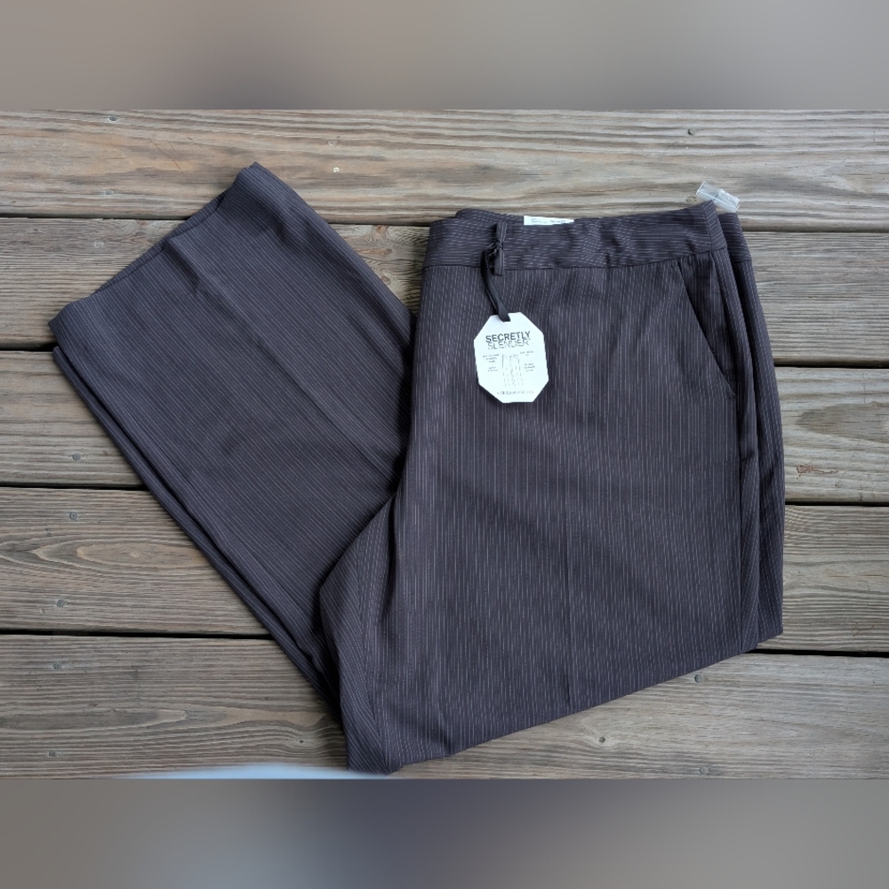 Liz Clarborne Women's 24W Pinstripe Wide Leg Trousers